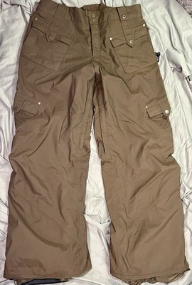 Burton Snow Pants Women s Size XL Brown Floral Dry Ride Insulated Cargo Pockets
