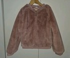 Girls Dusty Pink Fluffy Jacket Size 9 BNWOT