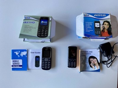 Lot of 2 Vintage EKIT Mobile Phones V4D & VSN520