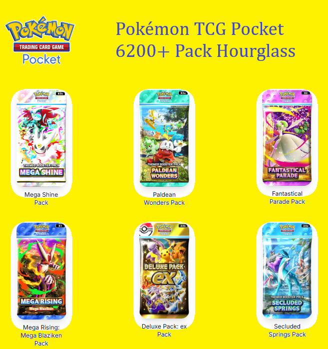 Pokemon TCG (Trading Card Game) Pocket- Ac.c 6200+ Pack Hourglass -  Description | eBay