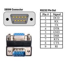 Xiwai Down 90 Degree Right Angled RS232 D-Sub 9 Pin Male to Female Screw Adapter