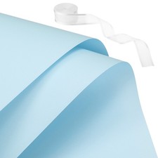 20 Bl&auml;tter Blumen Verpackung Papier 22.8"x22.8" mit Farbband Himmel Blau