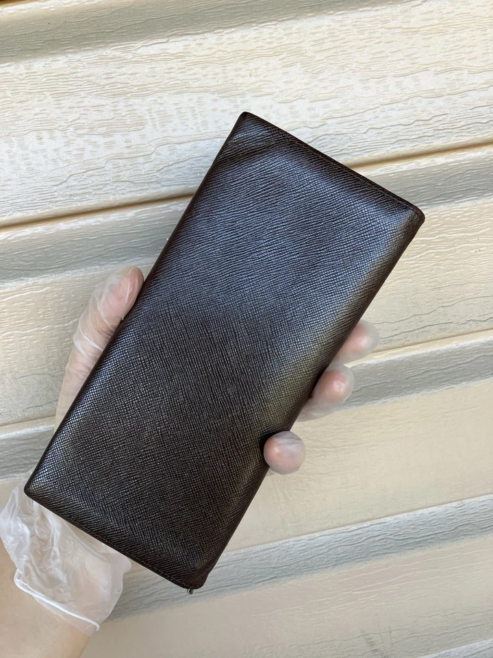 "Cartera larga plegable de cuero marrón Burberry 7,4""*3,5""" Foto 4 de 4