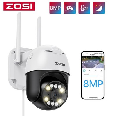 ZOSI 8MP WIFI Überwachungskamera Außen 360° WLAN PTZ Schwenkbar Farbnachtsicht