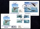 British Antarctic Territory - 1996 Whales Set + MS on 2 x First Day Cover