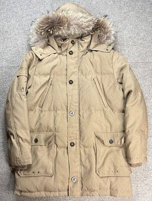 Digel Men's Brown Full Zip Button Up Fur Hooded Lined Jacket Size 56