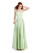 SPEECHLESS Womens Dress Green Formal Up Back Satin Juniors 13