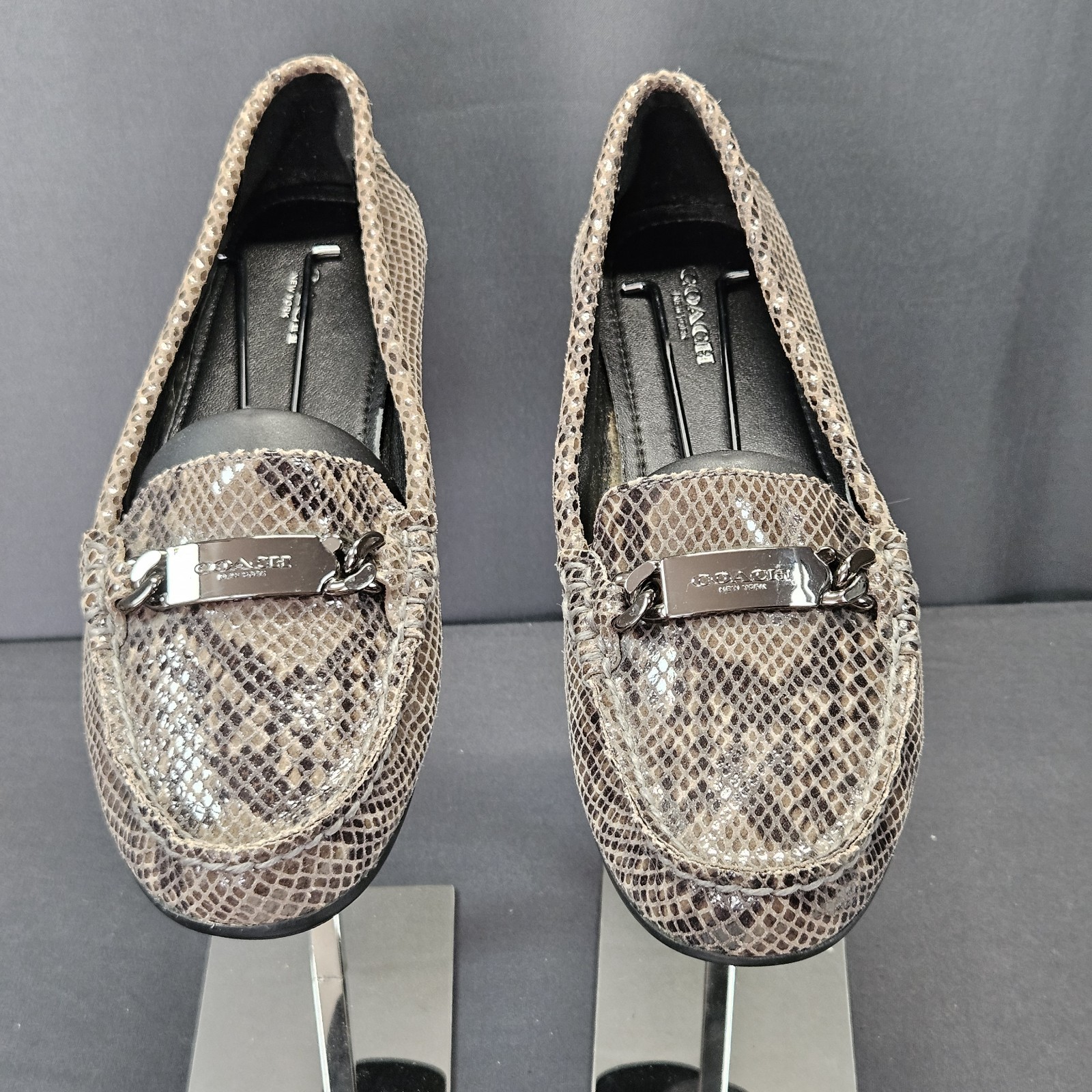 Coach Olive Brown Python Snakeskin Women's 8B Sli… - image 4