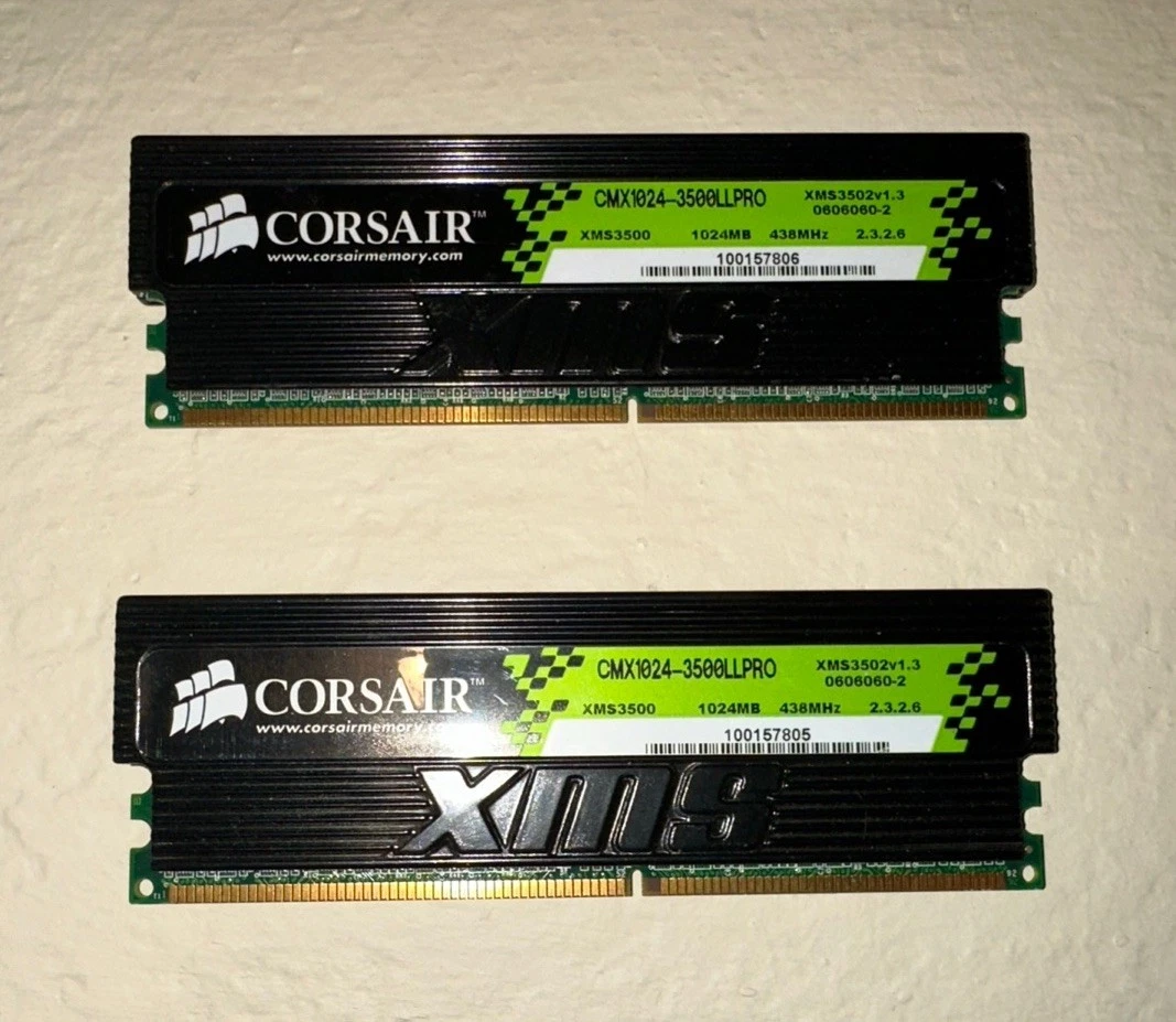 即日発送！1GB メモリー 2枚セット　#10　デスクトップ 25+ DDR1 SDRAM Computer Memory (RAM 2GB Total Capacity) for sale