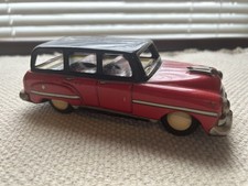 Vintage Asahi Toy Tin Litho Friction Station Wagon Japan 1950  s