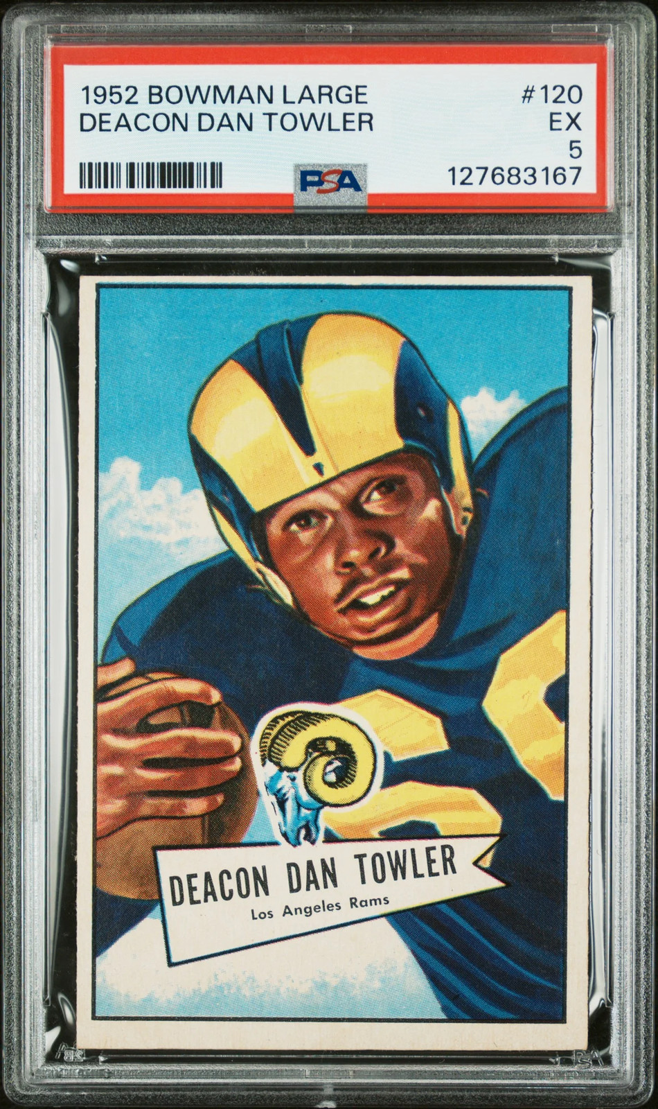 Dan Towler #120 Football Cards 1952 Bowman Large trading card — raw and PSA graded price guide