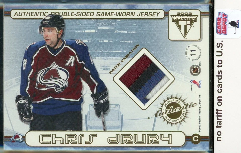 2001-02 Titanium Double-Sided Patches #11 Milan Hejduk/Chris Drury 009/219 - Image 2 of 2