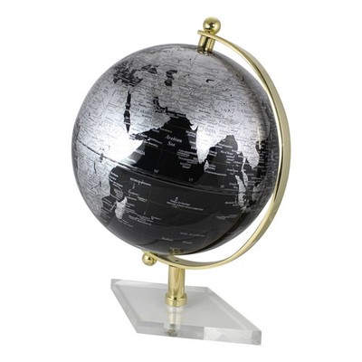 Globus Weltkugel aus Messing 33 x 44 cm SCHWARZ Sea-Club