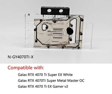 Granzon GPU Water Block For Galax RTX 4070 Ti Super EX White / Metal Master OC