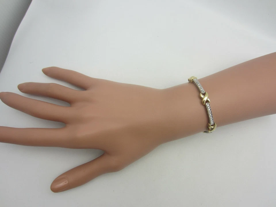 14K Yellow and White Gold Diamond X Bracelet 1.00 CT - Image 4 of 4