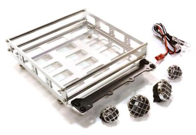 Coffre De Toit Réaliste Integy 1/10 Avec 4 LED - Aluminium 124x107x24mm