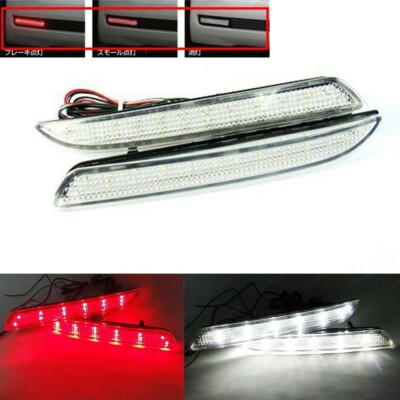 2x Clear Lens LED Bumper Brake Lights For 2011-2014 Acura TSX/Honda Insight JDM