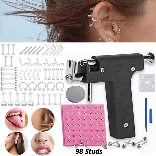 148 Studs Professional DIY Ear PIERCING GUN Body Nose Navel Tool Kit Set Jewelry - product listing photo
