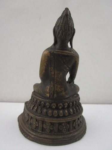 Vintage Buddhist 4.5 inch Sitting Mudra Bronze Deity Statue Figure - Picture 6 of 9