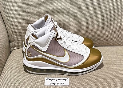 Nike Lebron VII QS China Moon Mens 7.5 White Metallic Gold CU5646  