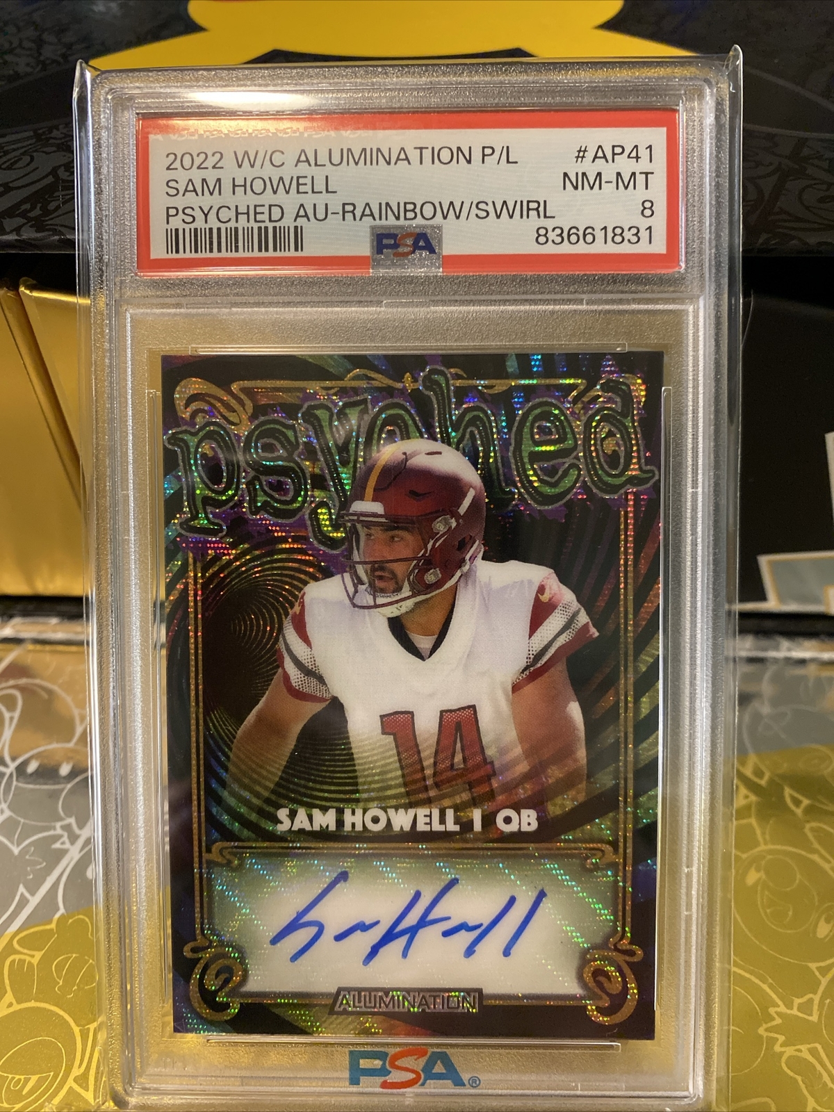 Sam Howell Wild Card Alumination Pro-Look Psyched Autographs #AP41 Rainbow/Swirl