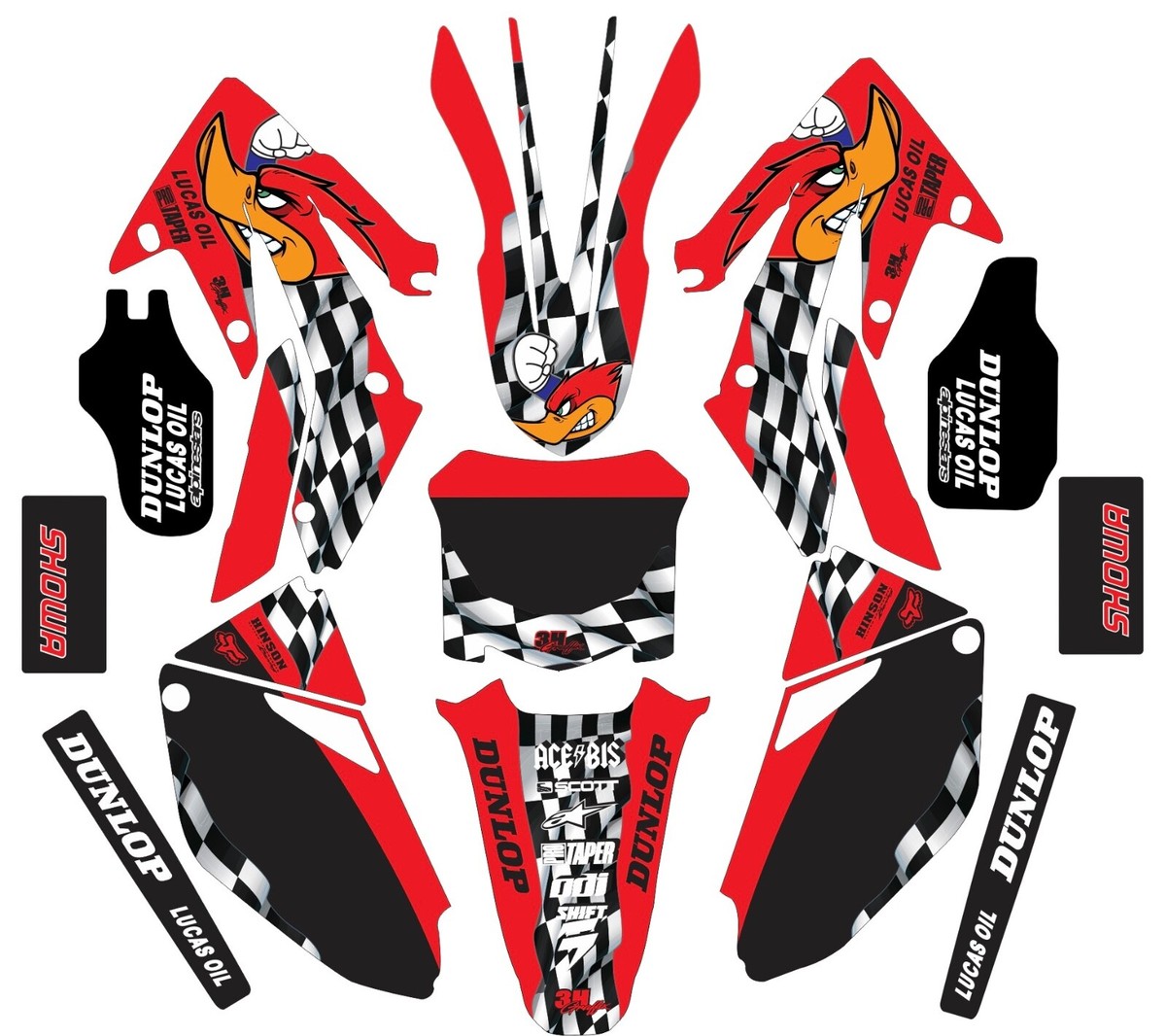 Graphic kit for Honda CRF250R CRF 250R 2004 2005 Woody the