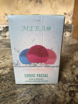 New Sealed MEBAO Sonic Facial Cleaning Massaging Brush Blue IPX7 Waterproof