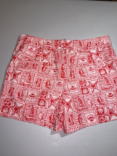 Lilly Pulitzer NWT 5" Gretchen High Rise Shorts Red Seaside Harbour $78 Size 14 - Picture 24 of 24