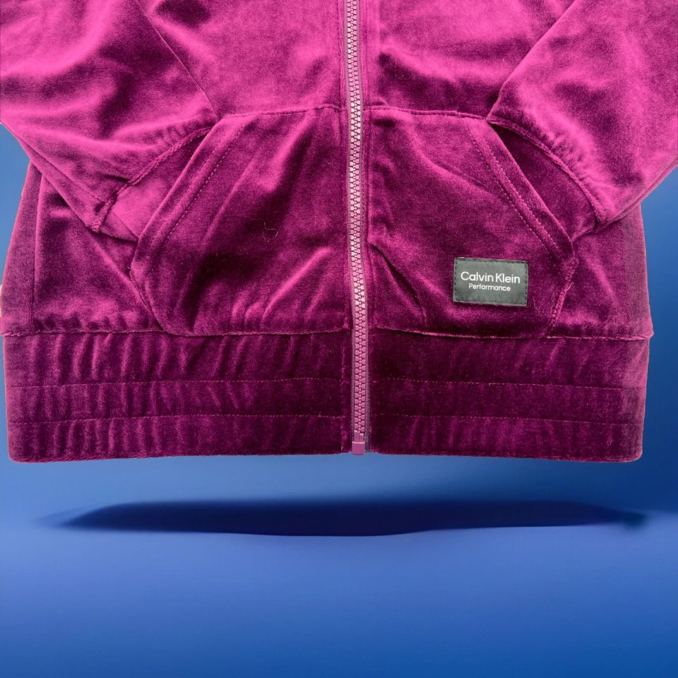 Calvin Klein Performance Girls Velour Hoodie And Pants Set, Size 7 - Image 3 of 4