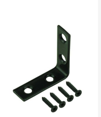 Everbilt 2 inch Black Steel Corner Braces with Screws (4-Pack