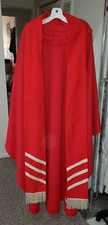 CLERGY OFFICIANT VESTMENT CHASUBLE  STOLE CUSTOM MADE RED W/WHITE FRINGE