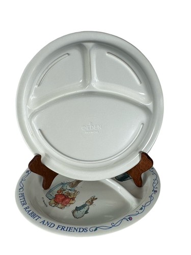 (2) VTG Eden Peter Rabbit & Friends Beatrix Potter Divided Plate Melamine 1997 - Picture 2 of 3