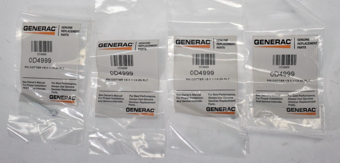 Lot of 4 Generac Cotter Pins 1/8