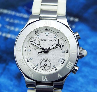 Cartier Watch Ladies Cartier Must de 21 Chronoscaph Chronograph Watch  Beautiful | eBay