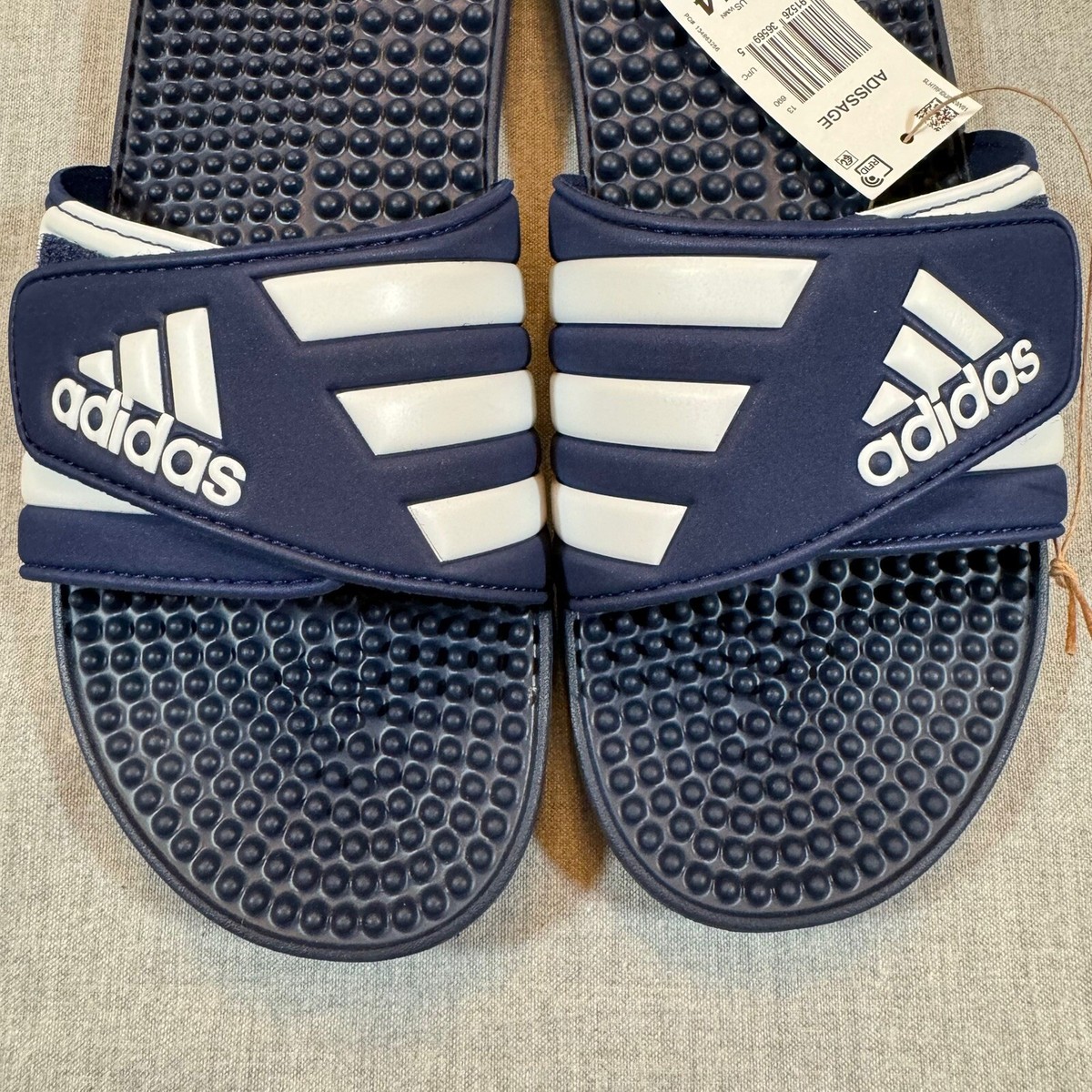 Adidas Adissage slides Sandals Dark Blue White Men’s Size 12 Women’s Size 13 NEW adidas Adissage Slide Sandal - Men main image 3