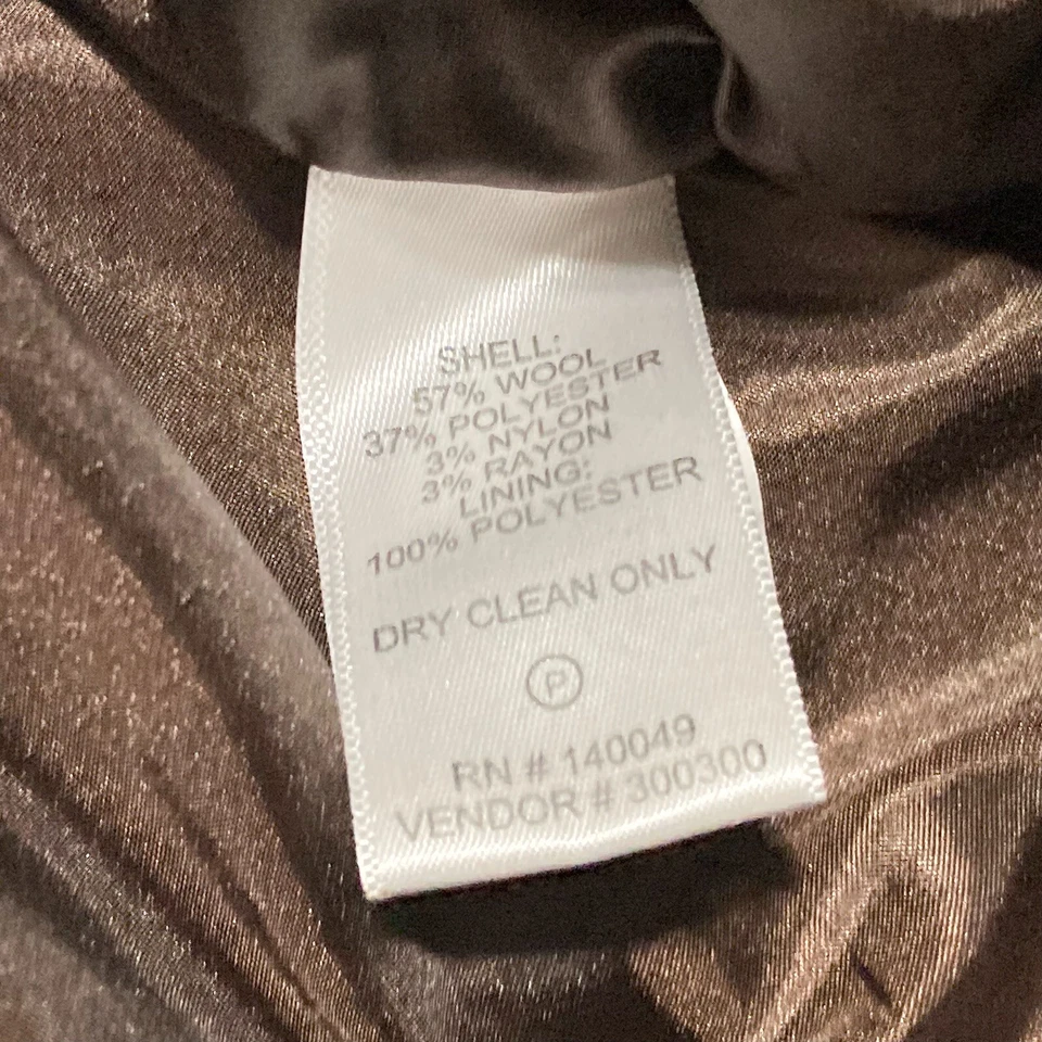 Pantalones para mujer Chadwick talla 8 marrón mezcla de lana totalmente forrados pantalones pierna recta Foto 3 de 4