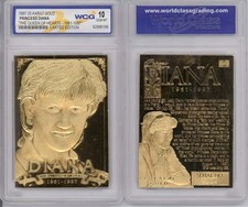 Tarjeta de la princesa Diana 1997 de oro 23K esculpida - gema graduada - como nueva 10 *rara* limitada