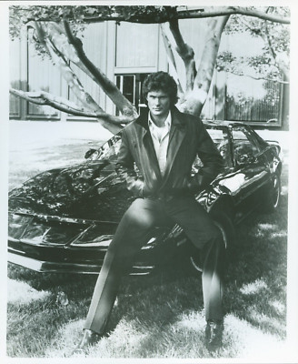 Actor David Hasselhoff in Knight Rider Vintage Press Photo Black & White KITT