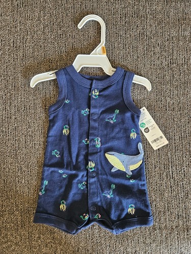 Carter's NWT boys newborn outfit blue with ocean life
