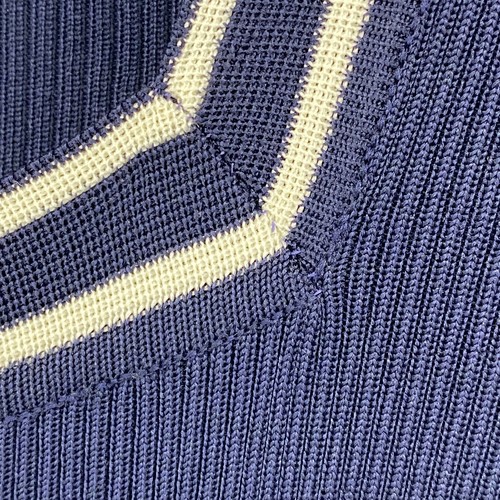 CRISSA Linea Italiana Dress S Sweater Knit Ribbed Square Neck Sweater Blue Italy - Picture 6 of 17