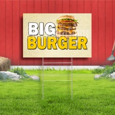 Big Burger Coroplast Sign Plastic Indoor Outdoor Yard Sign