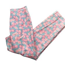 Lilly Pulitzer 8 Floral Pants 100 Cotton Side Zipper