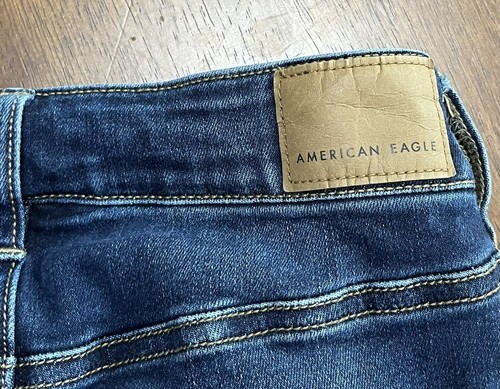 Vaqueros American Eagle Jegging Next Level elásticos azules en dificultades talla 2 largos - Imagen 3 de 5