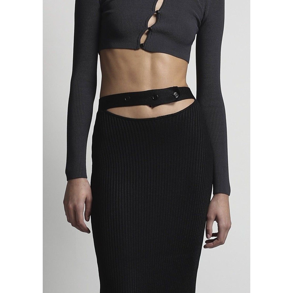 Aya Muse Maggie Cutout Skirt in Black X-Small New Nwt