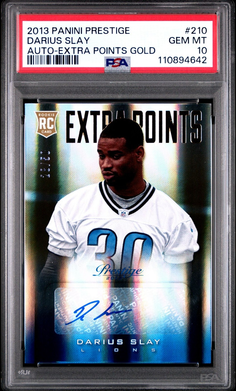 Darius Slay Panini Prestige #210 Autograph-Extra Points Gold