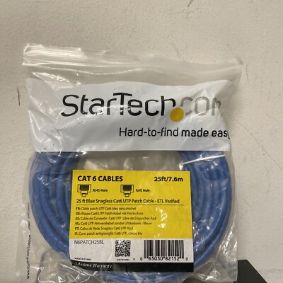 Startech 25' Cat 6 Snagless RJ-45 Male/Male Patch Cables1 N6PATCH25BL