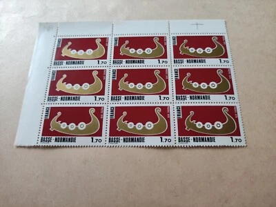 Bloc de 9 timbres Basse Normandie YT1993 France 1978 - Photo 1/3