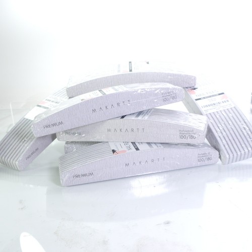 Makartt Zebra 10 Nail Files 100/180 Grit for Poly Boards Doubled Sides Washable
