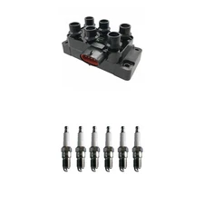 Hitachi Ignition Coil 6 Denso Nickel Spark Plugs Kit For Aerostar Ranger 4.0 V6