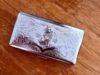 Cat Cigarette Case, RFID Wallet, Credit Card & Business Card Case, Silver Chrome